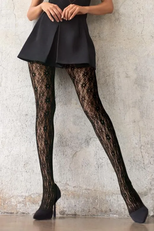 Chary B15 Patterned Fishnet Tights