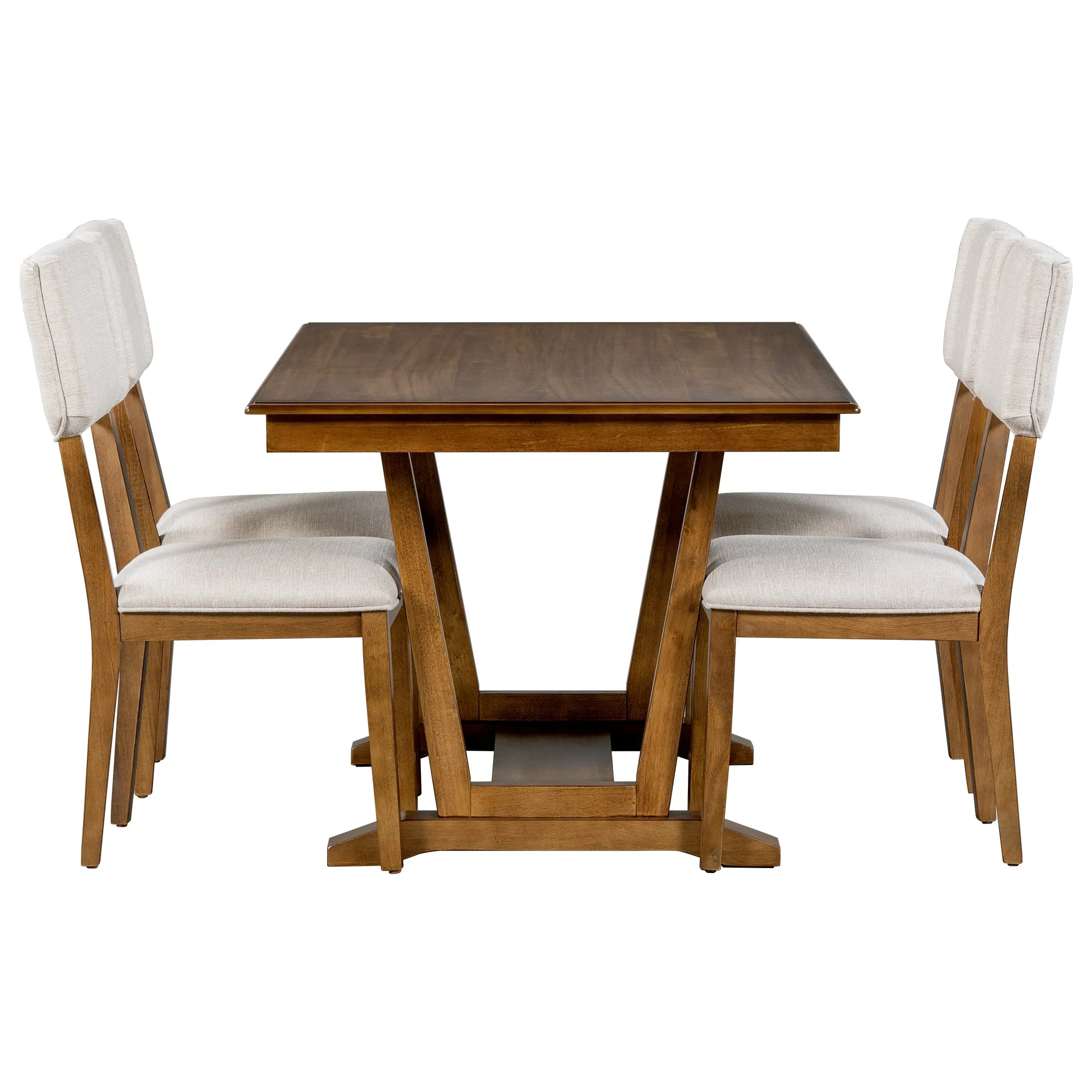 Cian 5pc Dining Set DiningTable 4x Chairs - Walnut