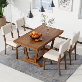 Cian 5pc Dining Set DiningTable 4x Chairs - Walnut