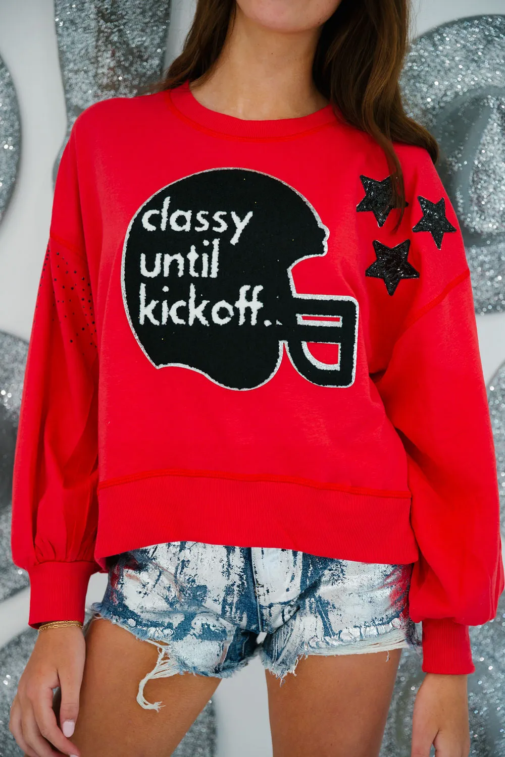 CLASSY UNTIL KICKOFF HELMET STAR PULLOVERS