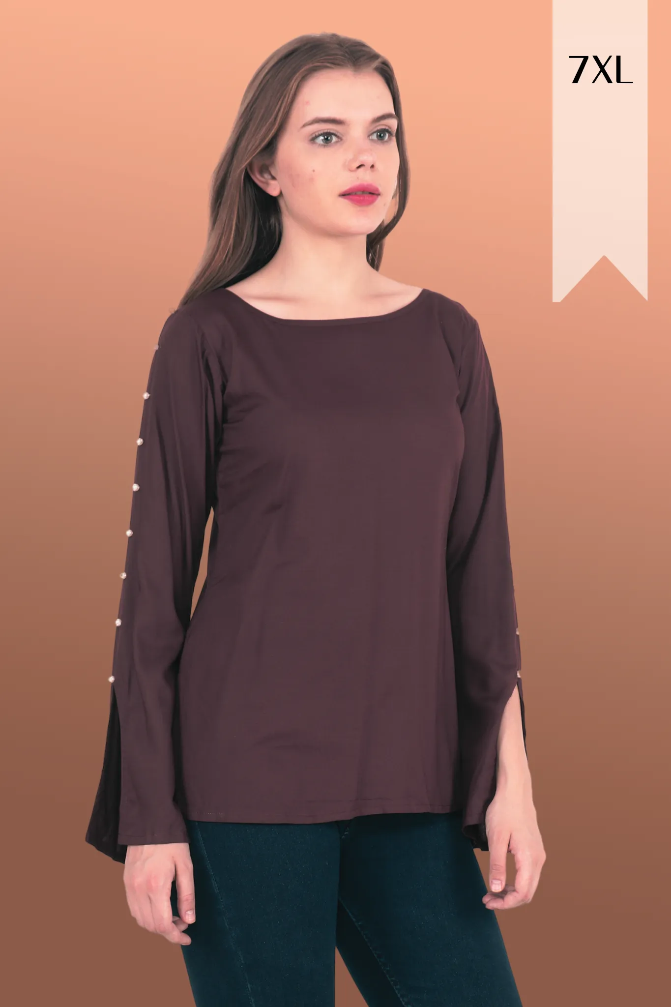 Coffee Pearl Sleeved Top