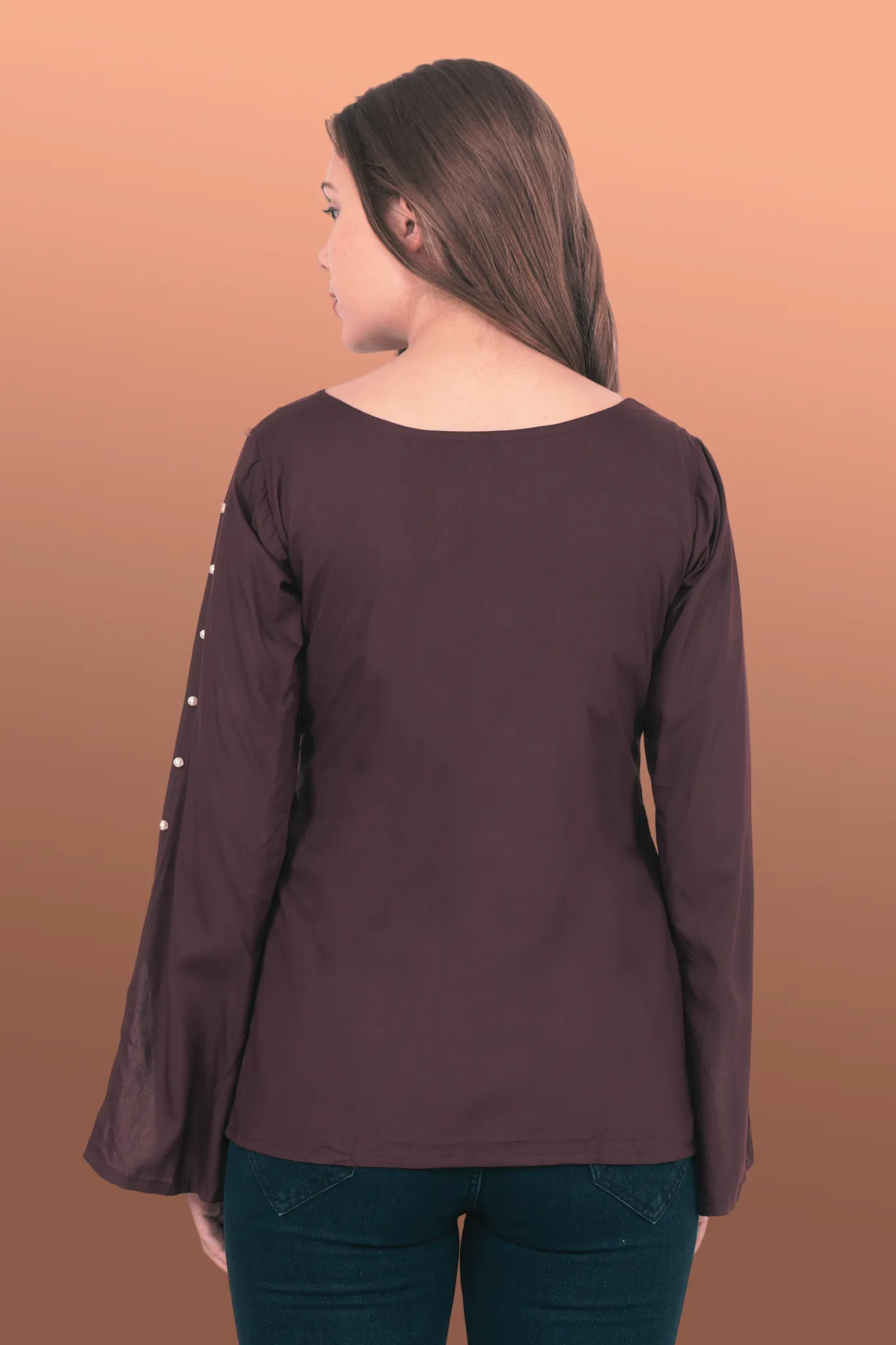 Coffee Pearl Sleeved Top