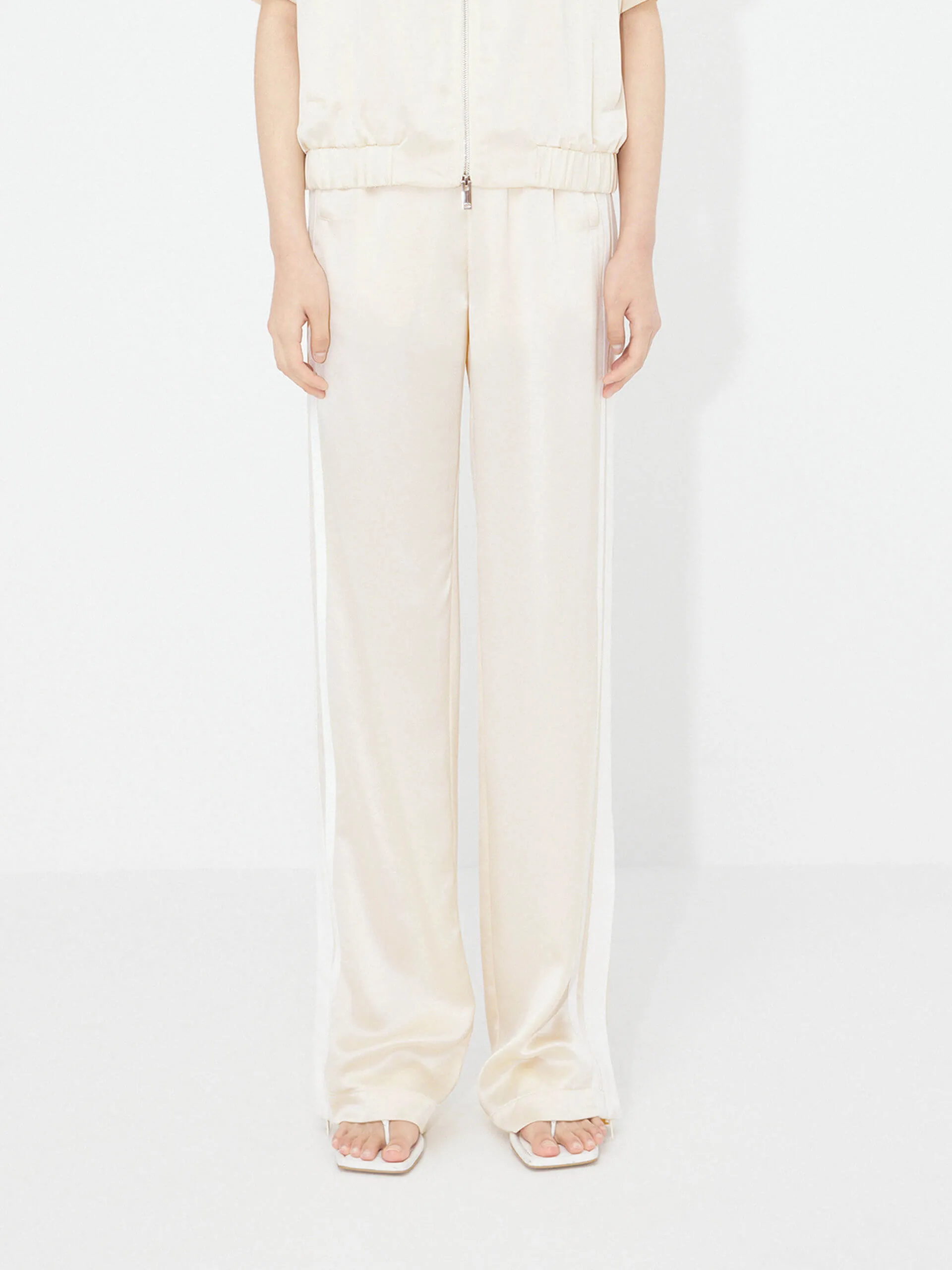 Contrast Elastic Waist Pants