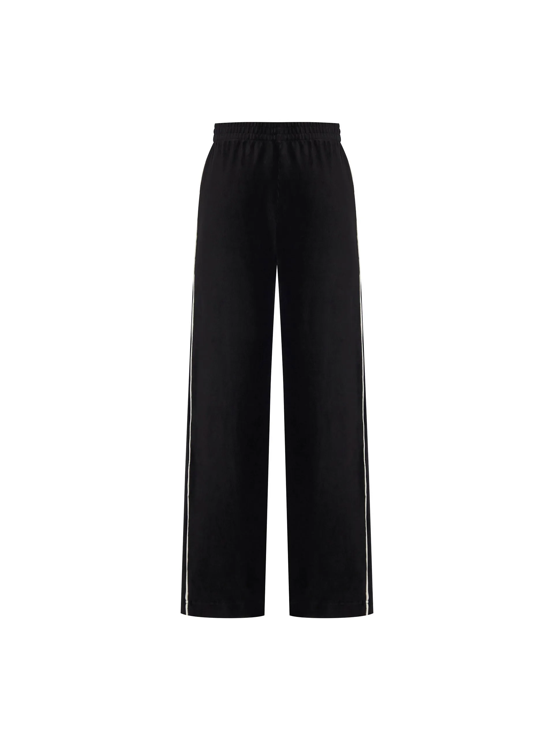 Contrast Straight Leg Casual Pants