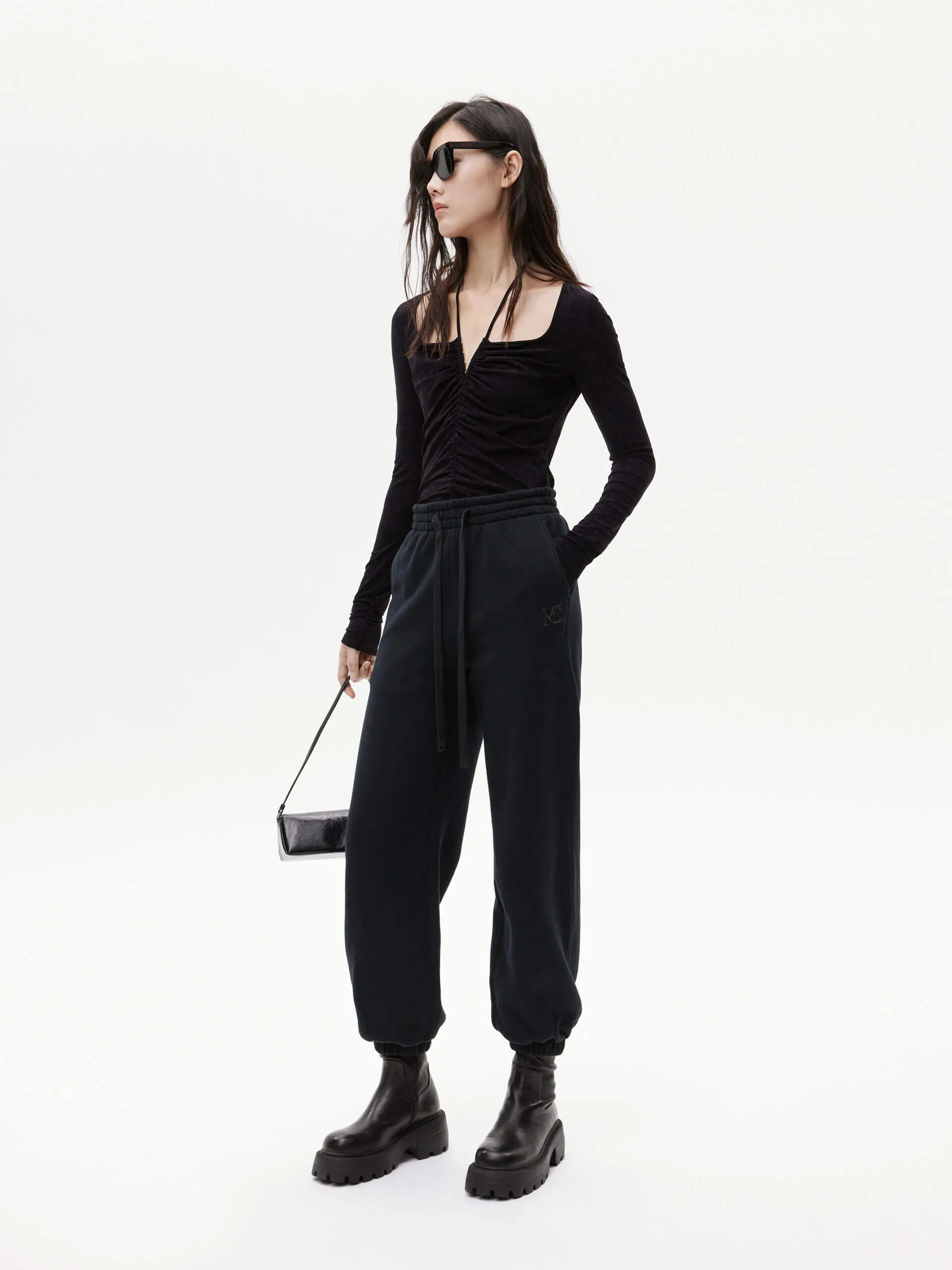 Cotton Drawstring Waist Pants