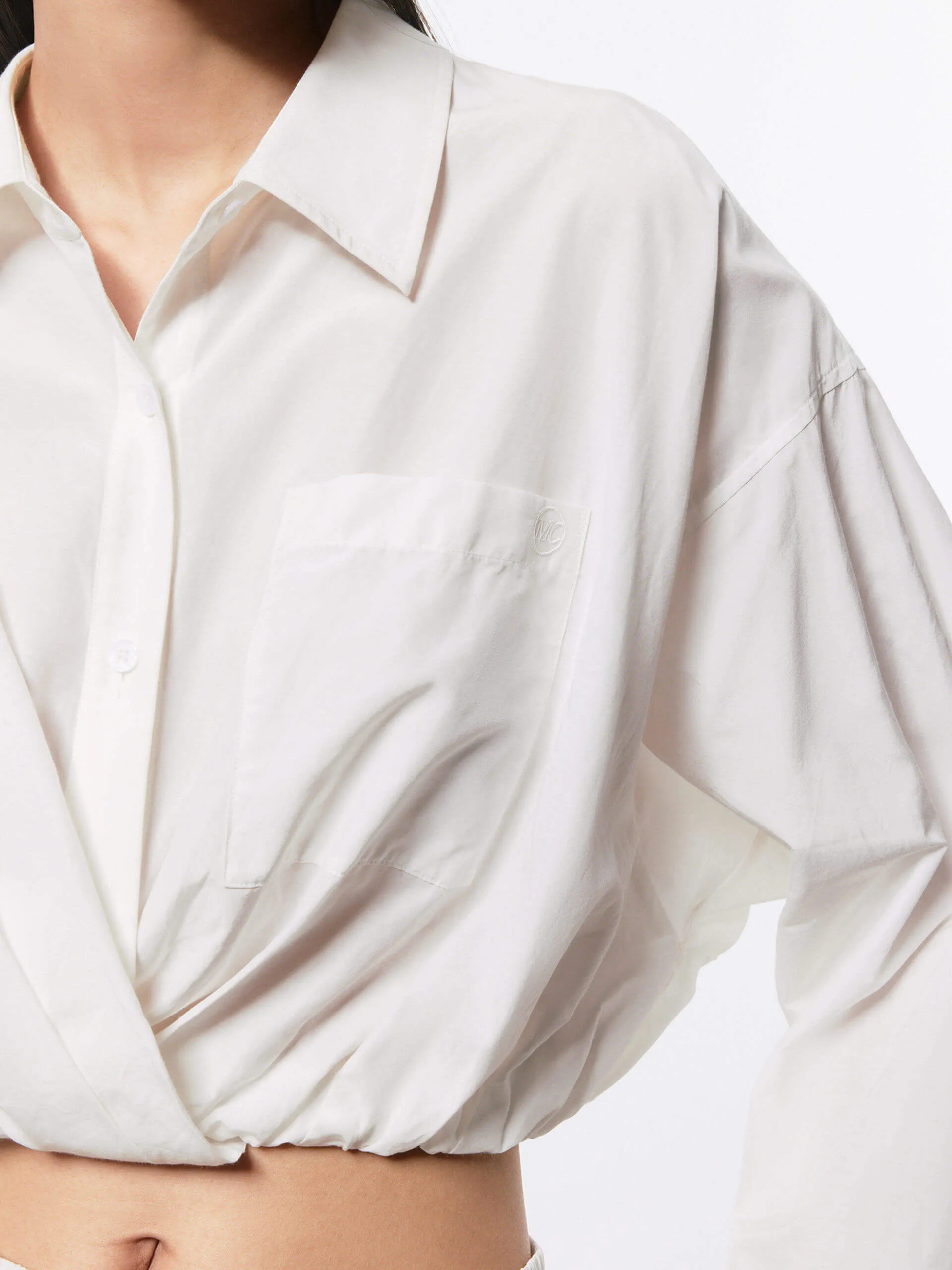 Cotton Silk Cropped Shirt