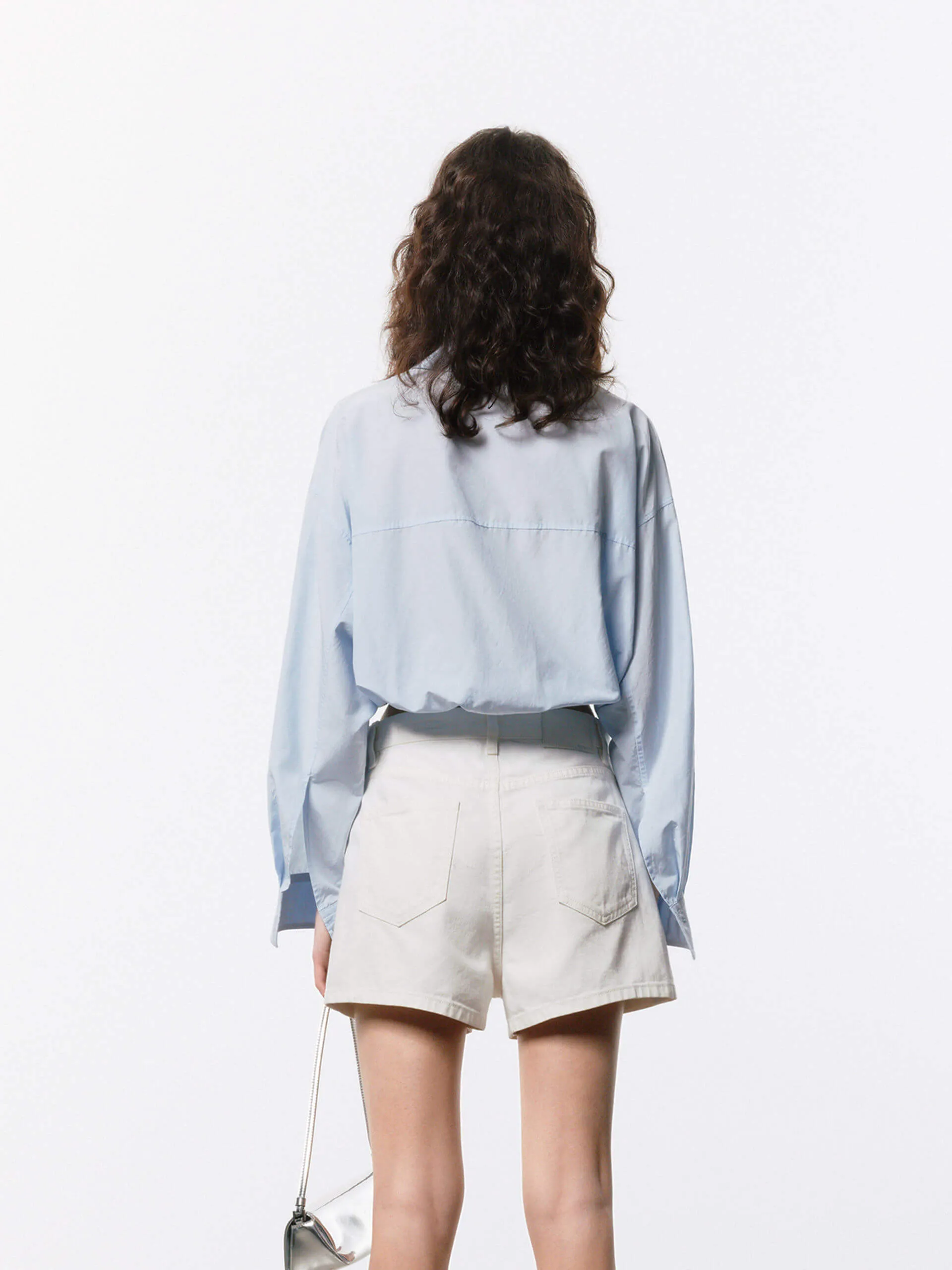 Cotton Silk Cropped Shirt