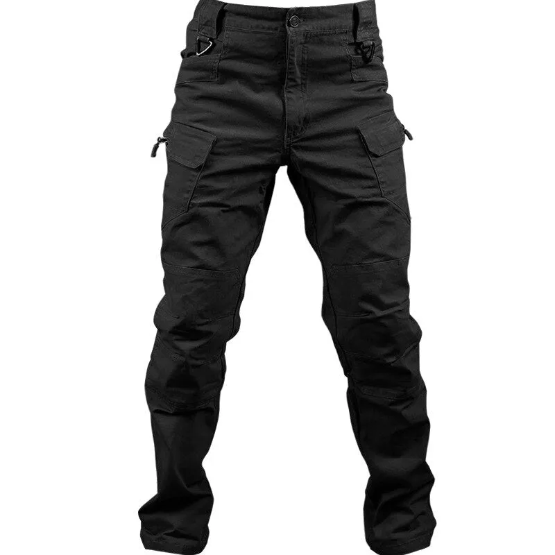 DEANWANGKT Mens Vintage Hip Hop Style Baggy Jeans IX9 City Tactical Cargo Pants Men Combat SWAT Army Military Pants Cotton Many Pockets Stretch Flexible Man Casual Trousers Size