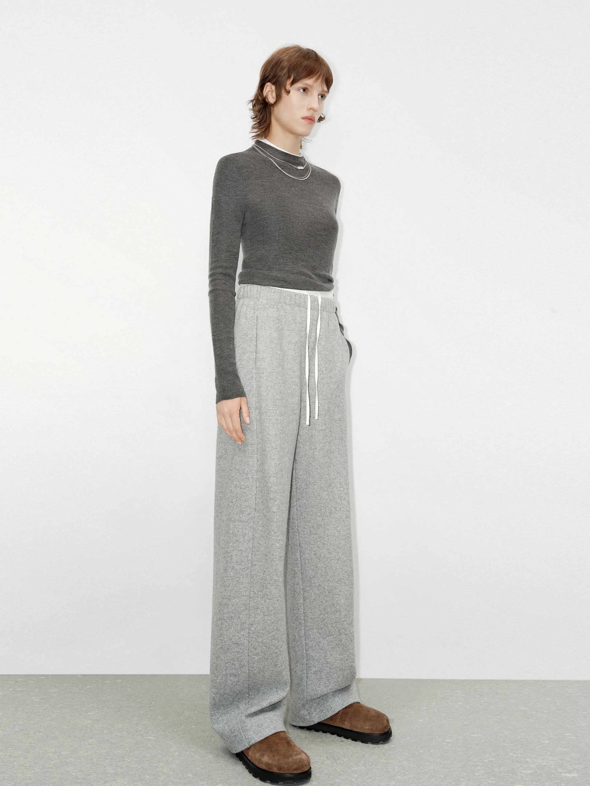 Deconstructed Waist Straight Pants