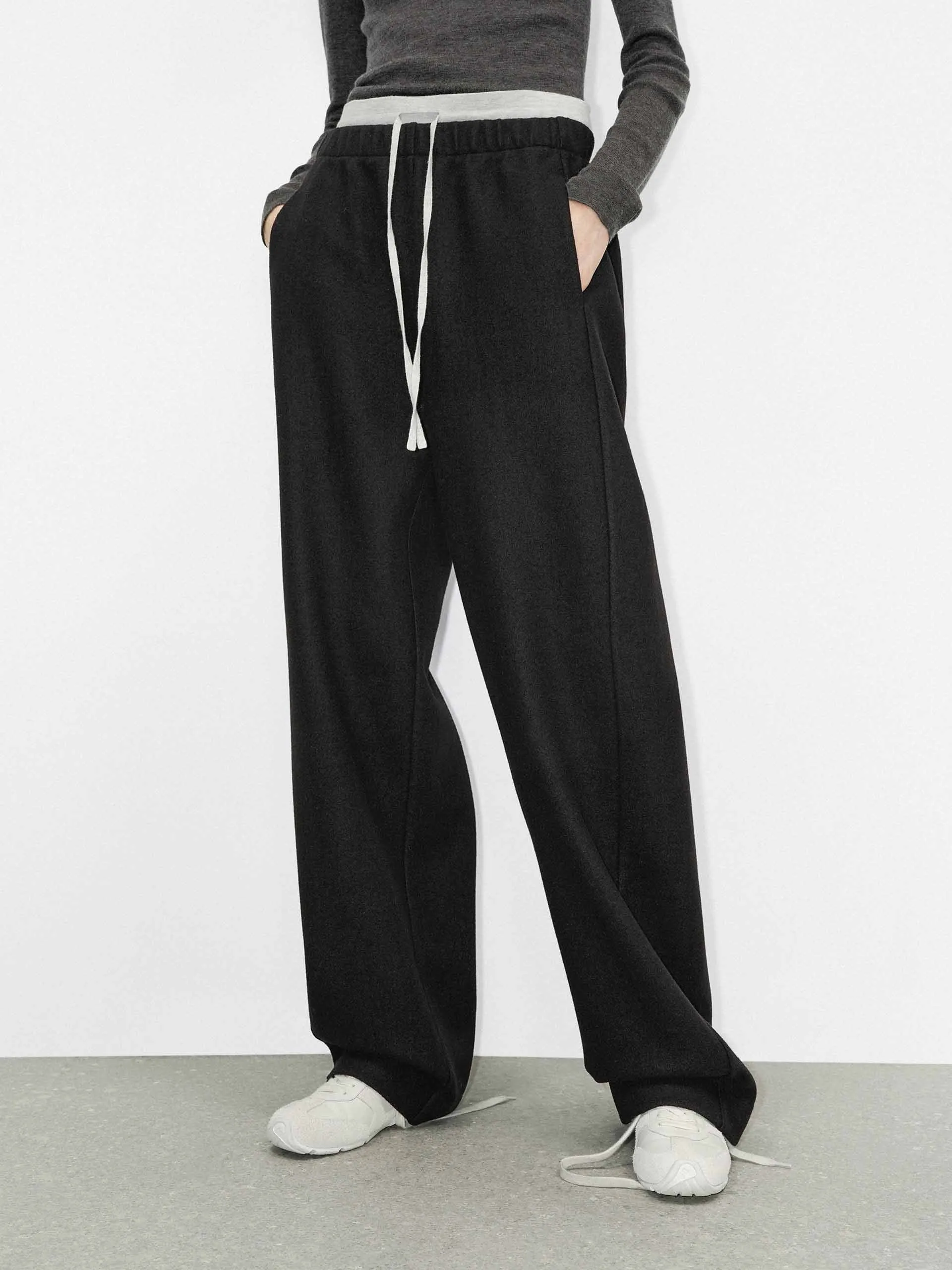 Deconstructed Waist Straight Pants