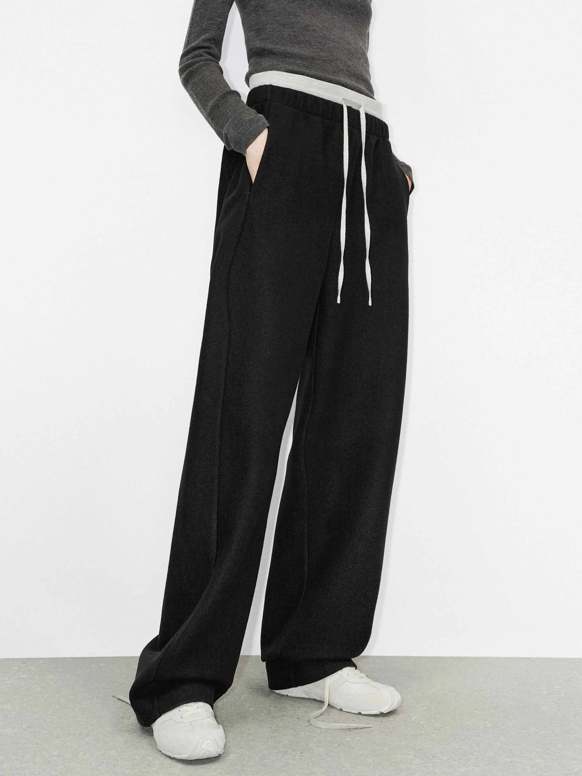 Deconstructed Waist Straight Pants