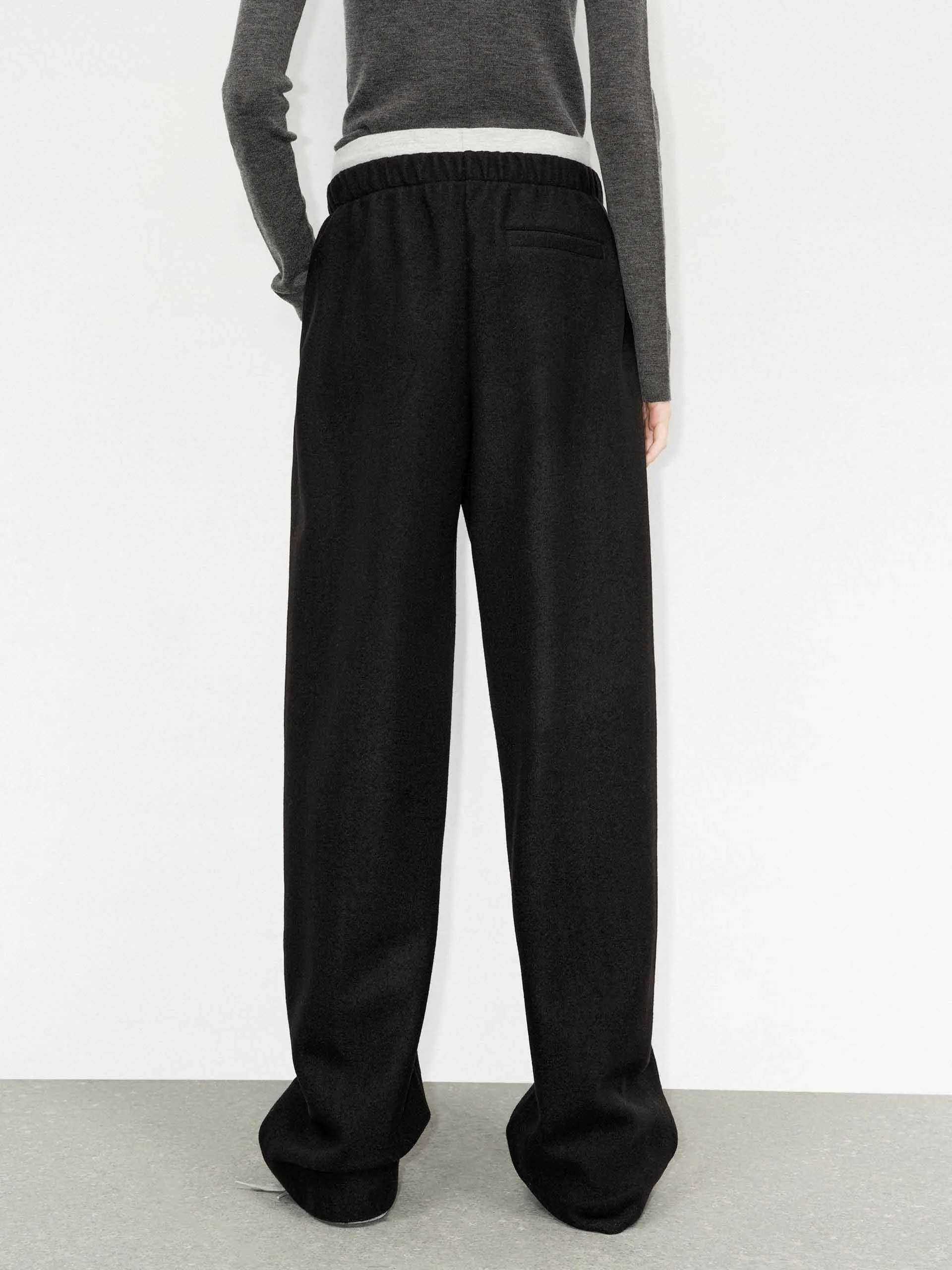 Deconstructed Waist Straight Pants