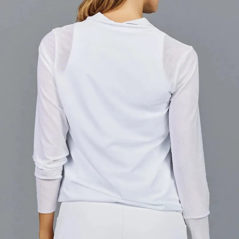 Denise Cronwall V-Neck Pullover - White Mesh