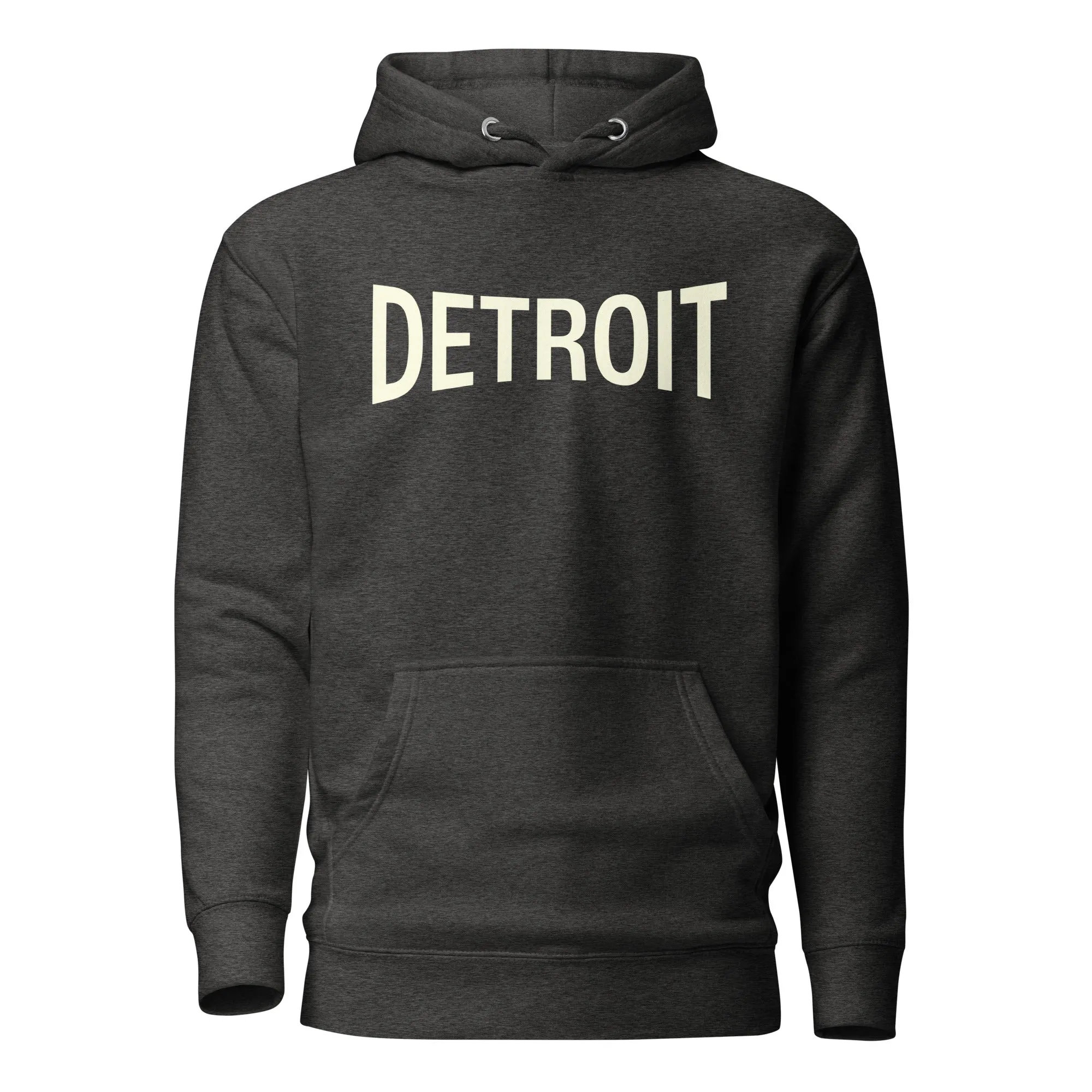 Detroit Champ Premium Pullover Unisex Hoodie - Charcoal Heather / Soft Cream