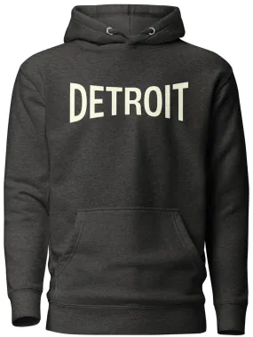 Detroit Champ Premium Pullover Unisex Hoodie - Charcoal Heather / Soft Cream