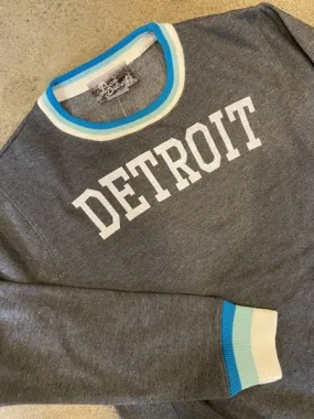 Detroit Collegiate Arch Crew /  White   Charcoal / Unisex