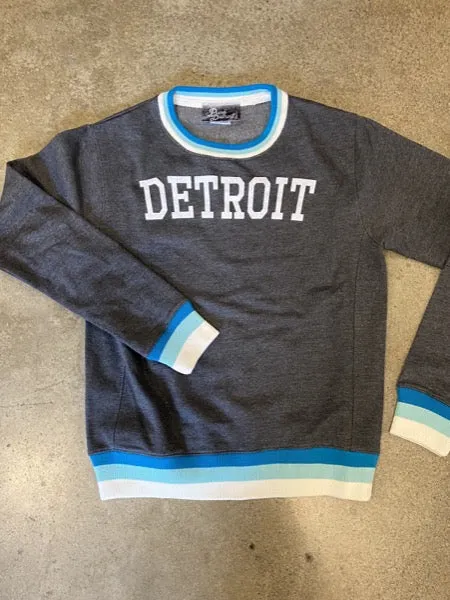 Detroit Collegiate Arch Crew /  White   Charcoal / Unisex