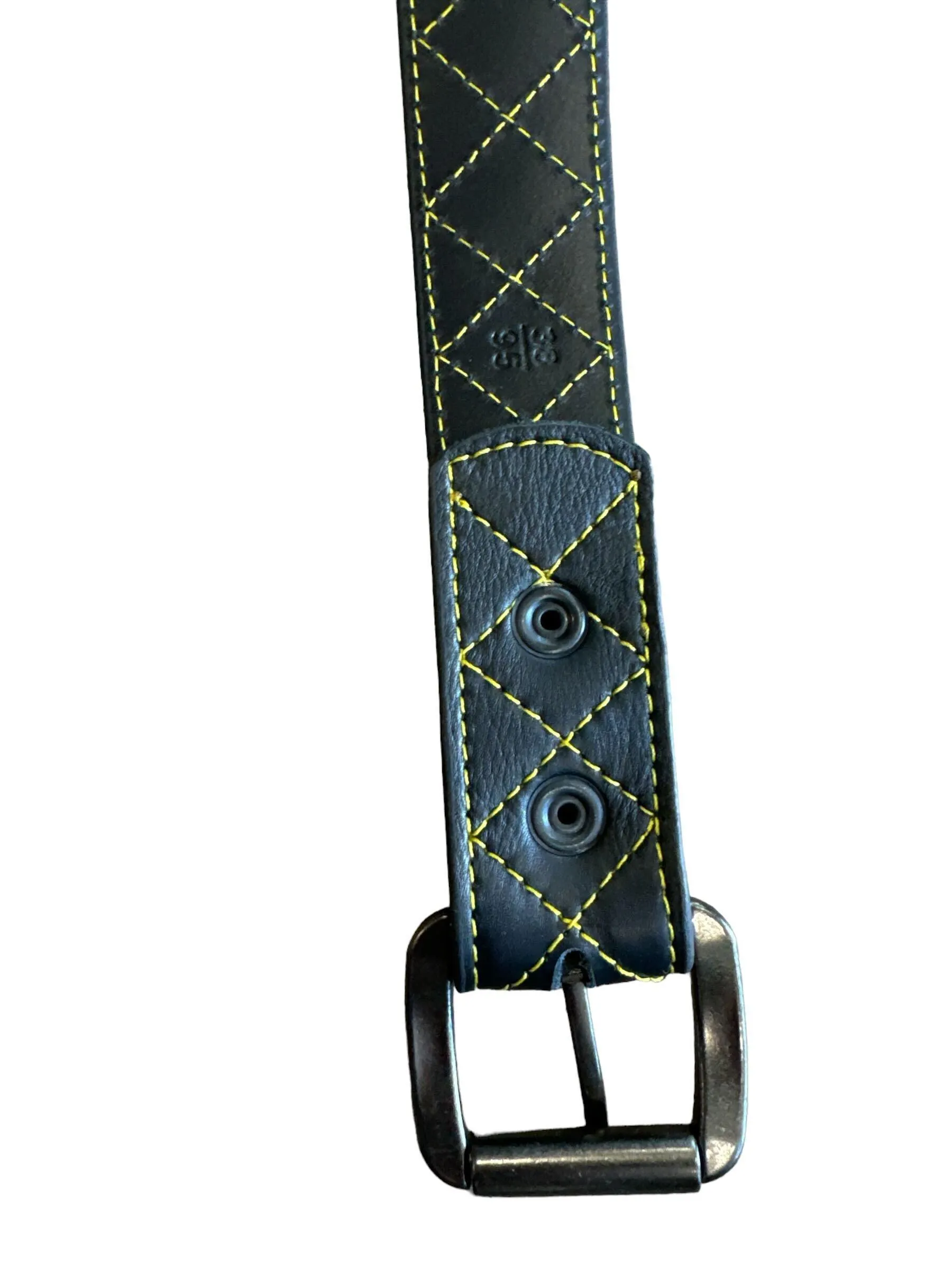 Diamond Stitched Genuine Cowhide Leather Belt 1.5"