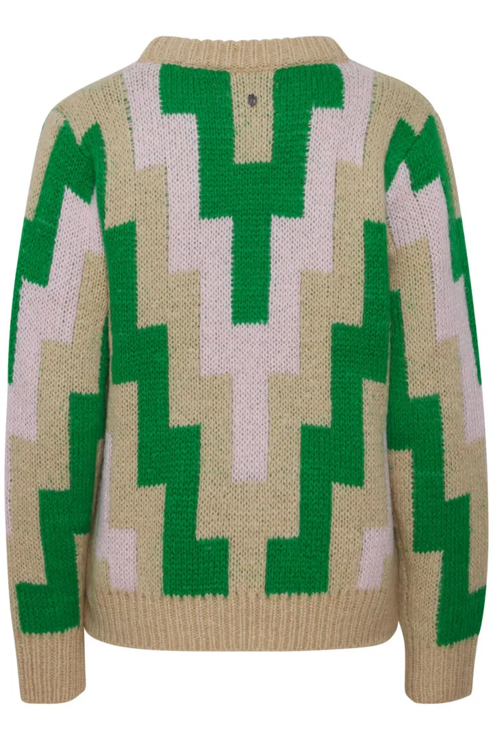 Donatella Pullover - Sand Green Pink