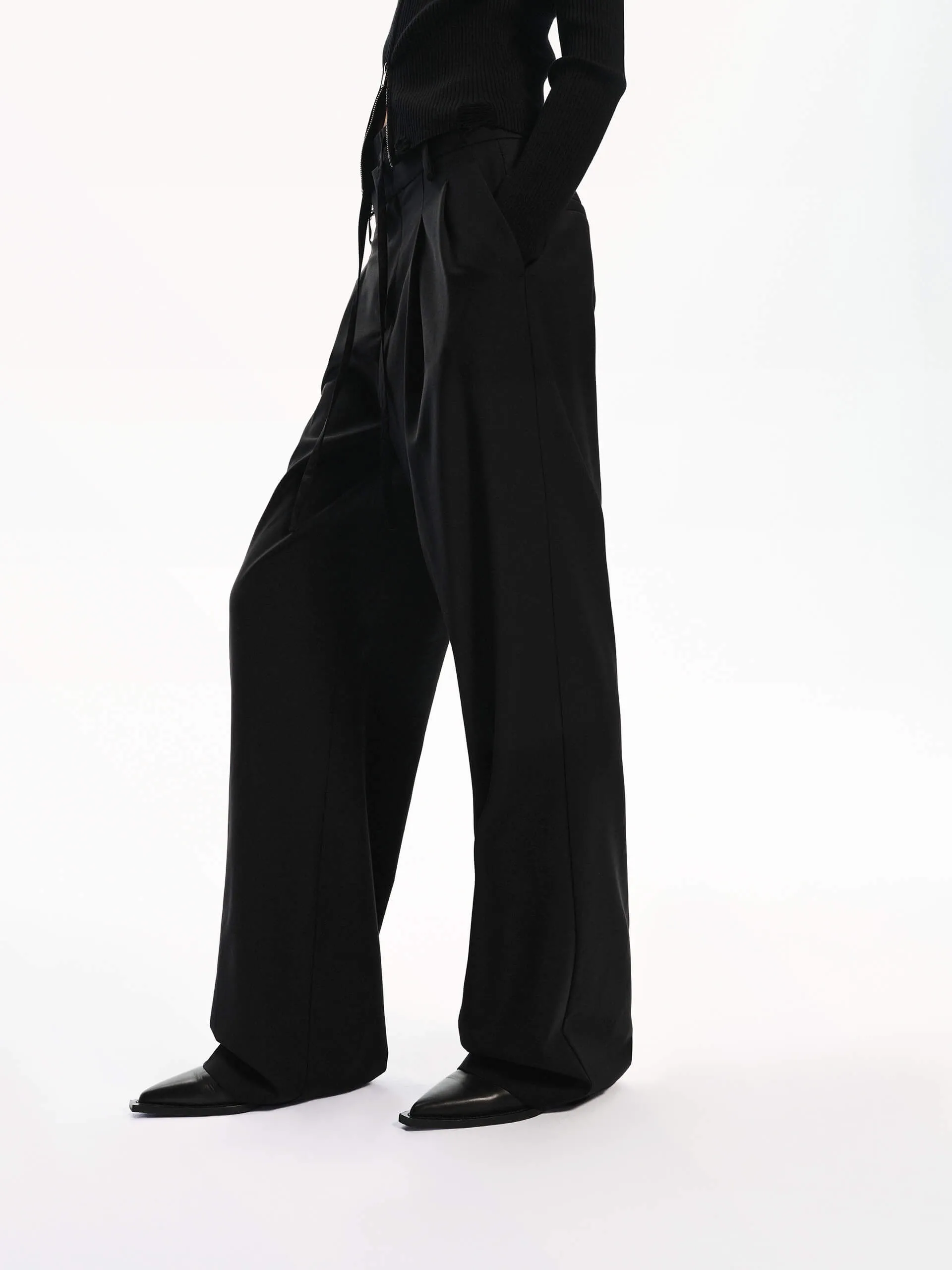 Double Waist Wool Pants