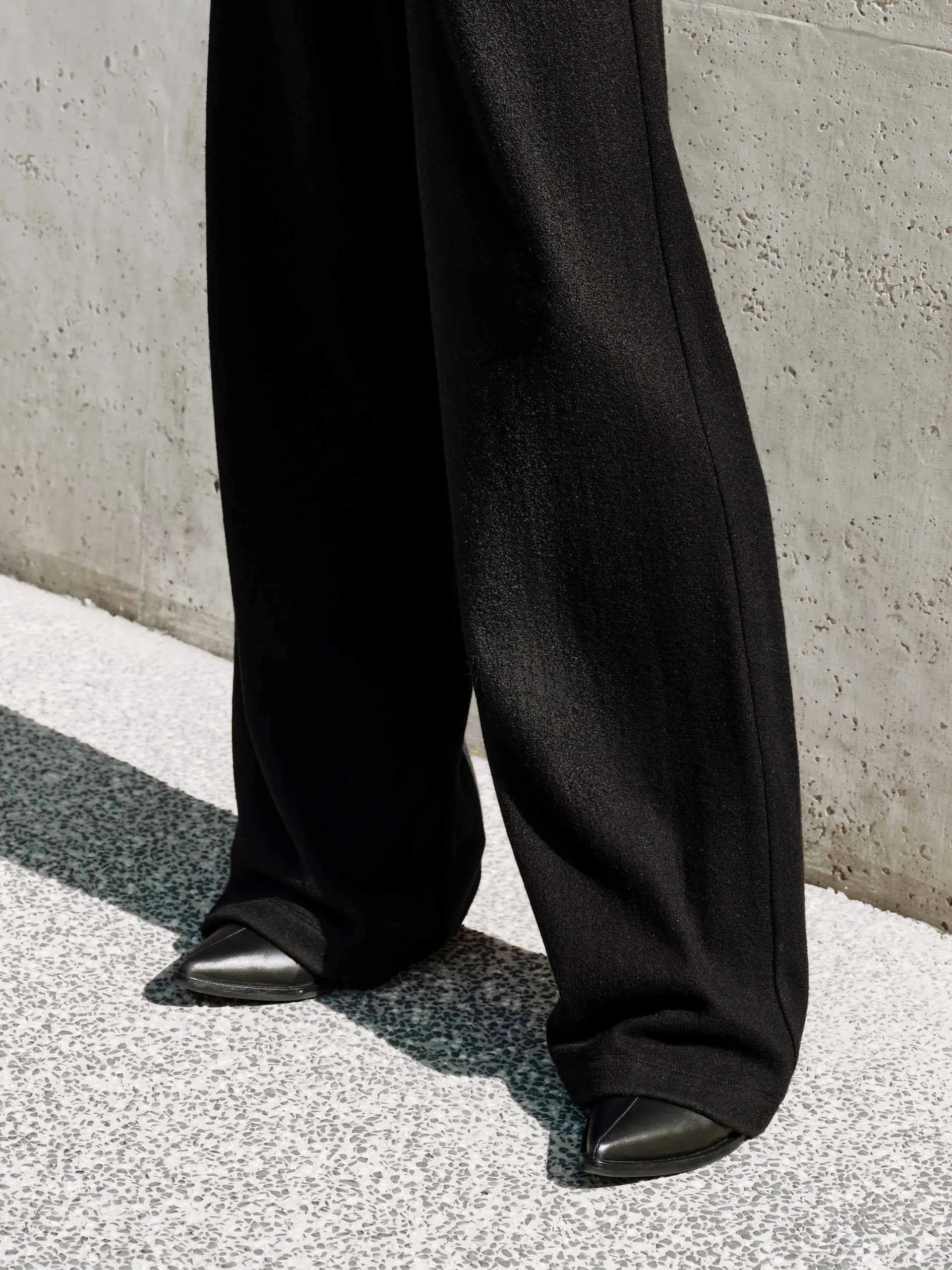 Drawstring Waist Wool Pants