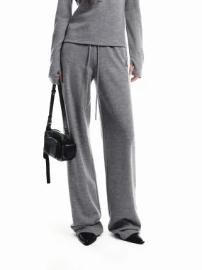 Drawstring Waist Wool Pants