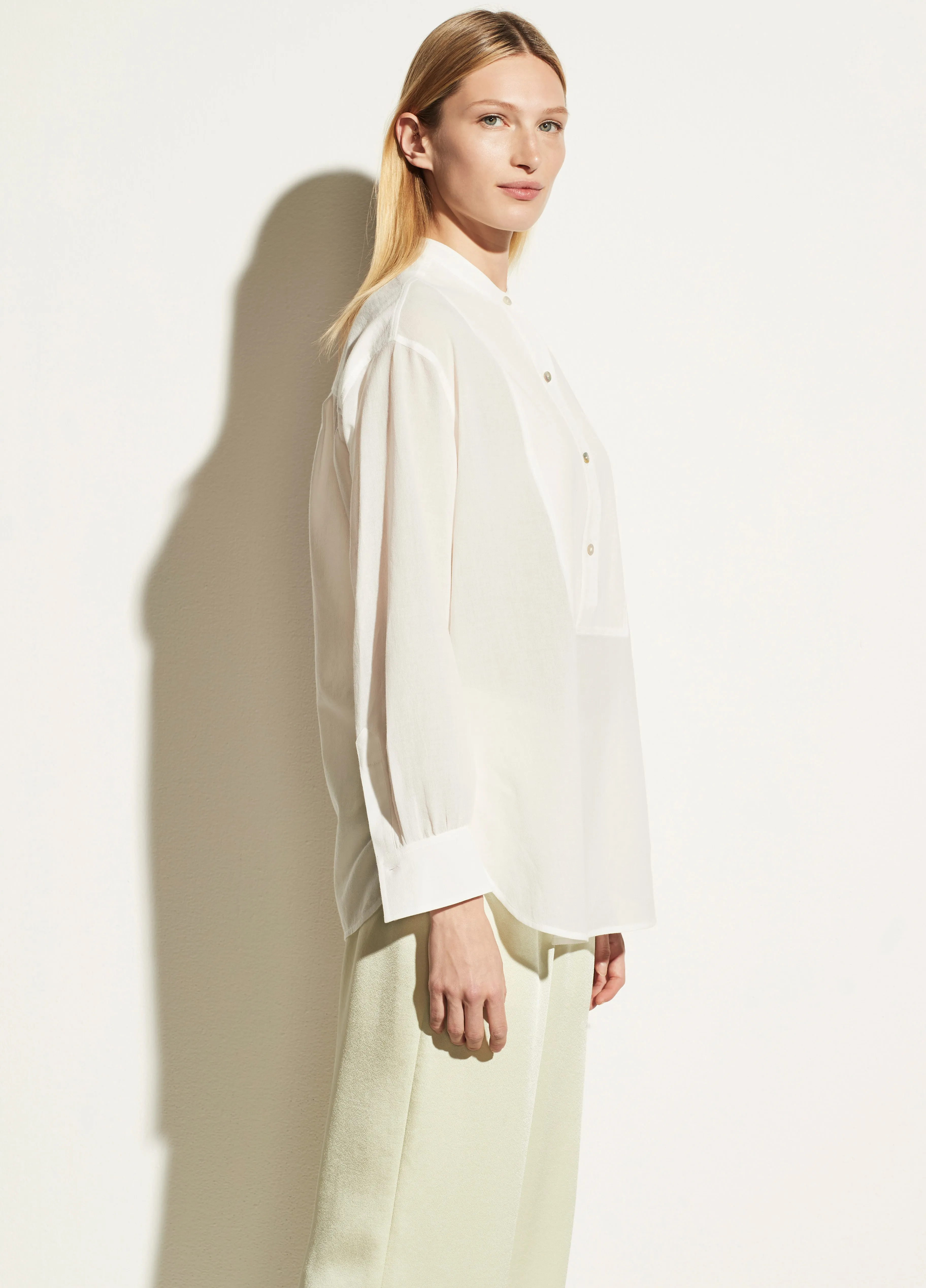 Easy Bib Front Button Down in Optic White