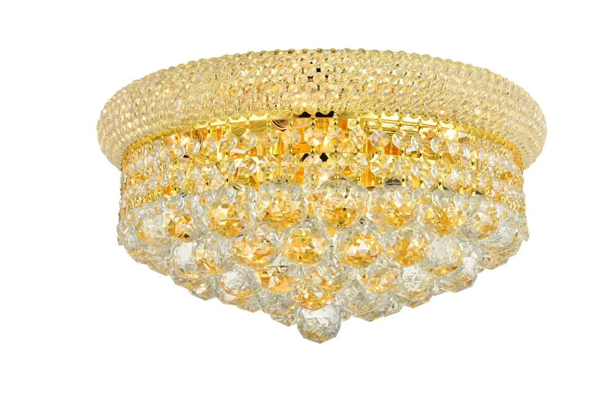 Eight Light Flush Mount from the Primo Collection in Gold Finish by Elegant Lighting