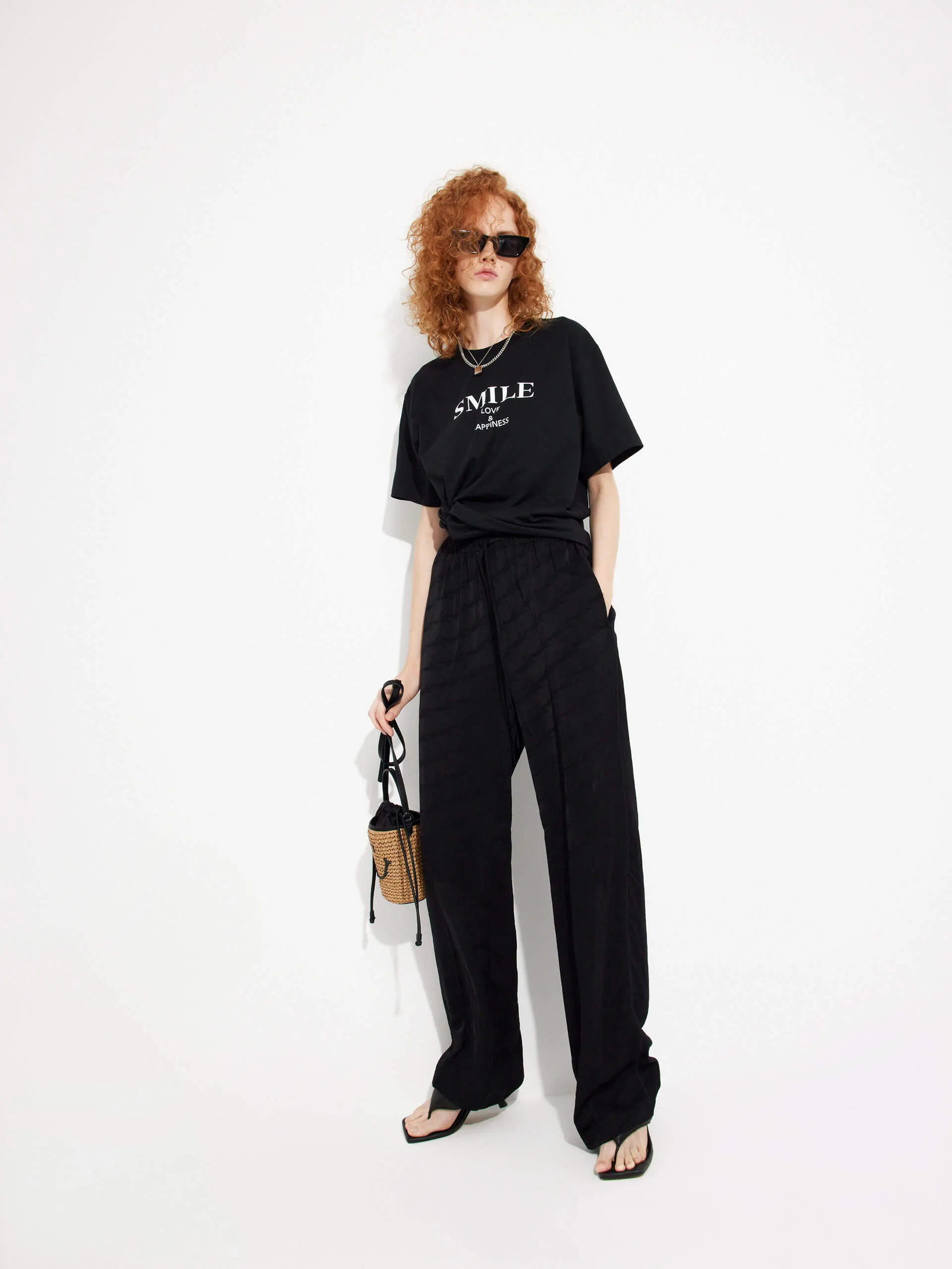 Elastic Waist MC Jacquard Pants