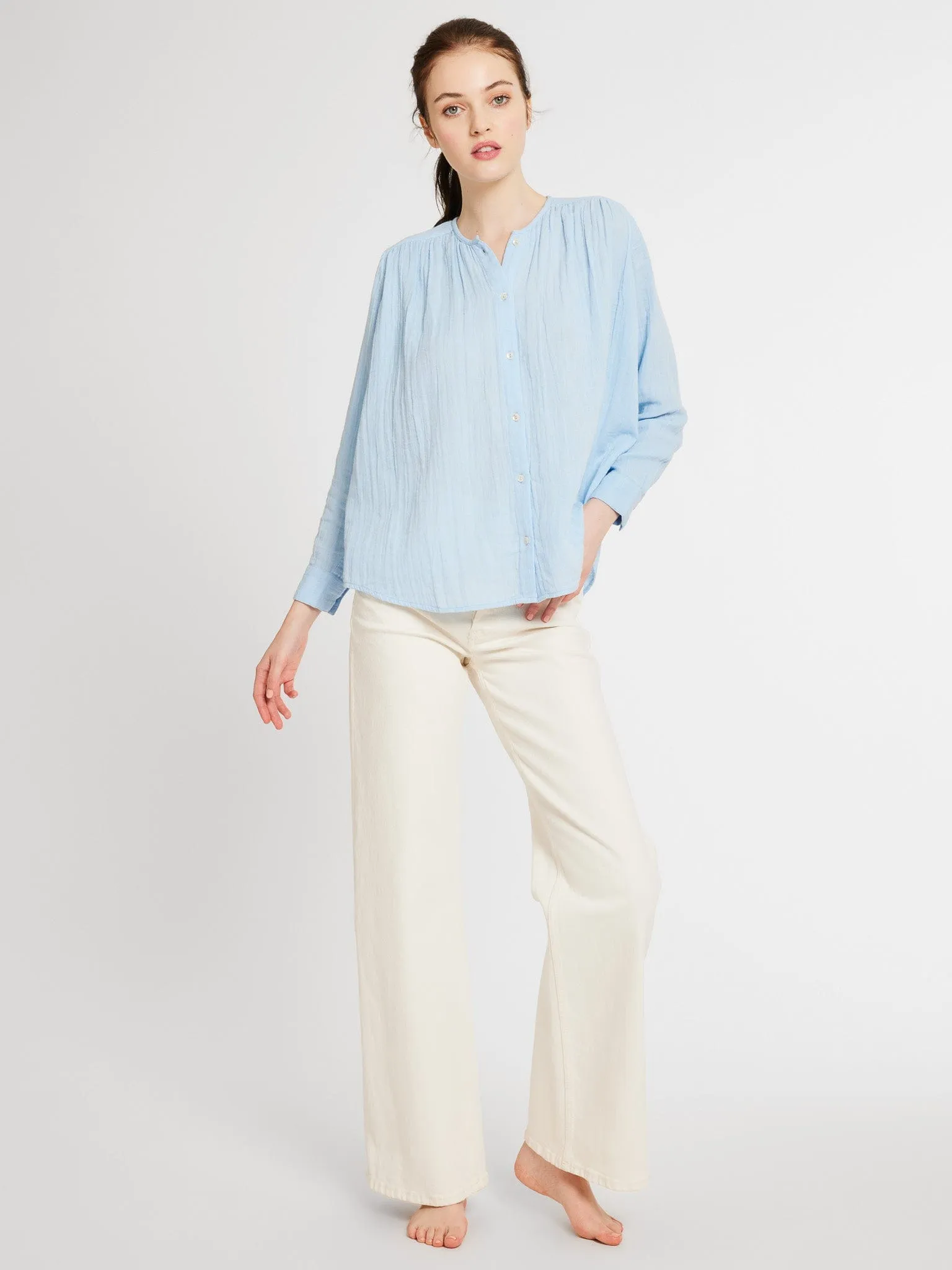 Florian Top in Riviera Double Gauze