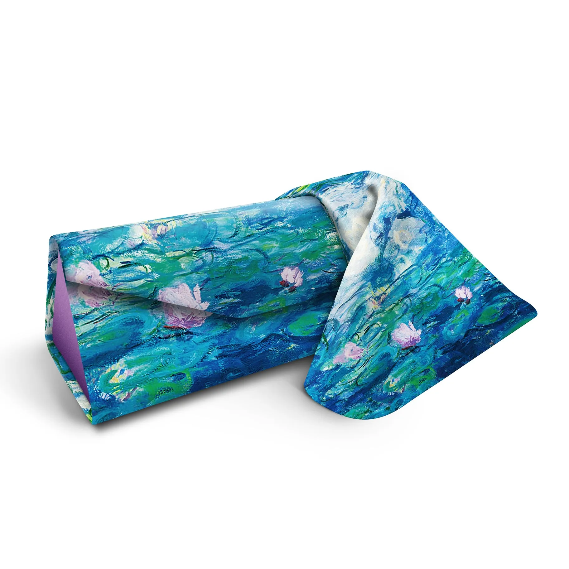 Folding Glasses Case - Vegan, Trifold, Monet Nympheas