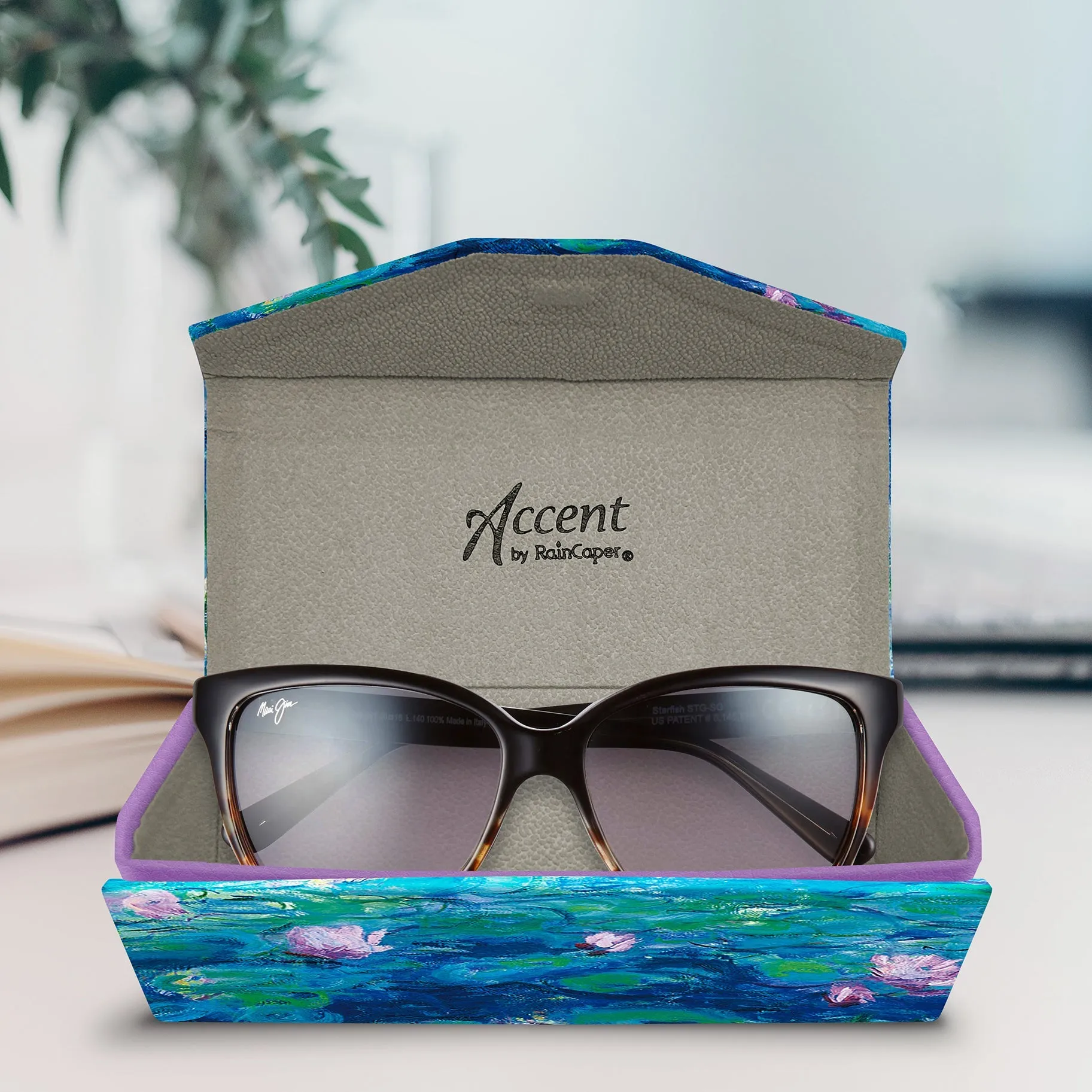 Folding Glasses Case - Vegan, Trifold, Monet Nympheas