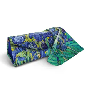 Folding Glasses Case - Vegan, Trifold, van Gogh Irises