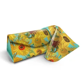 Folding Glasses Case - Vegan, Trifold, van Gogh Sunflowers