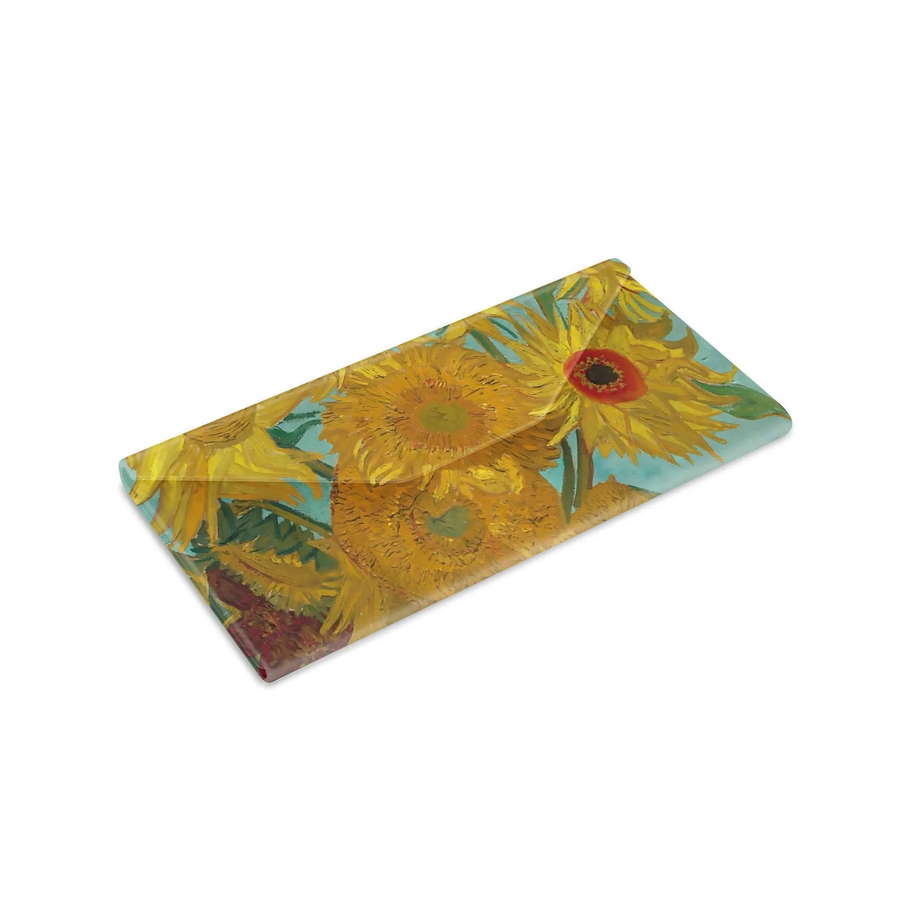 Folding Glasses Case - Vegan, Trifold, van Gogh Sunflowers