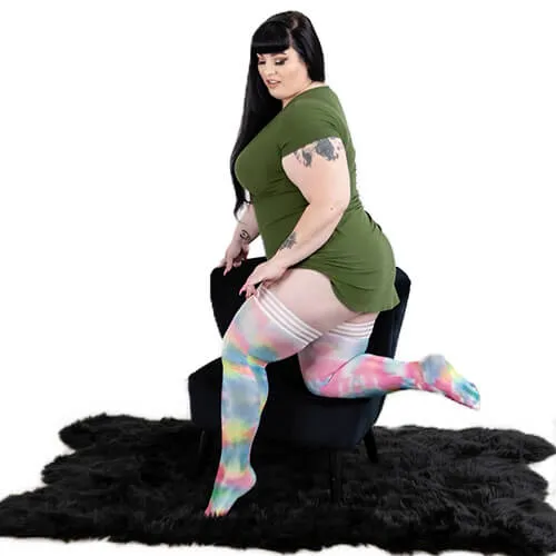 Gilly Rainbow Tie Dye Thigh-High