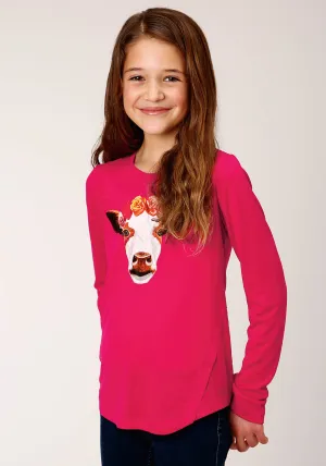 GIRLS LONG SLEEVE KNIT POLY RAYON JERSEY LONG SLEEVE  T T-SHIRT