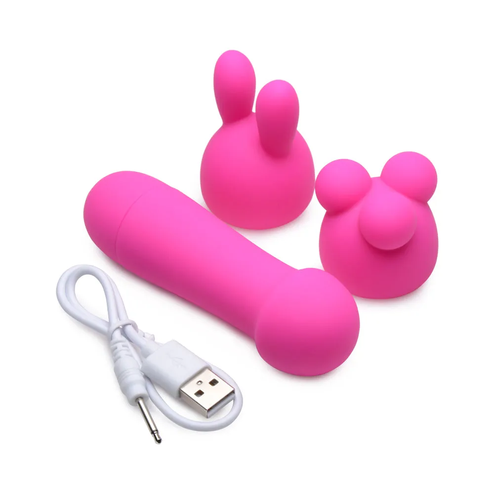 Gossip Rocket Mini Rechargeable Wand with 2 Attachments Magenta