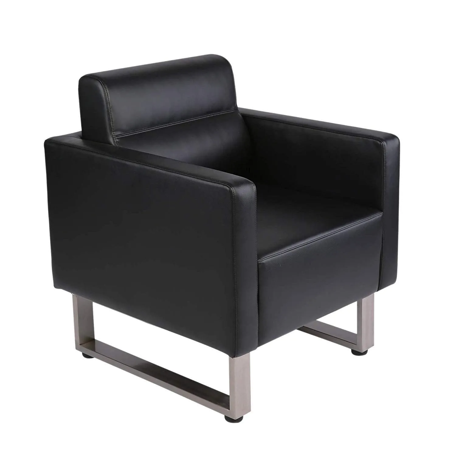 Guest Chair Office Reception Chair Leather Occasional Barrel Sofa Chairs Eco-Friendly PU Feather Luxury Soft Sponge