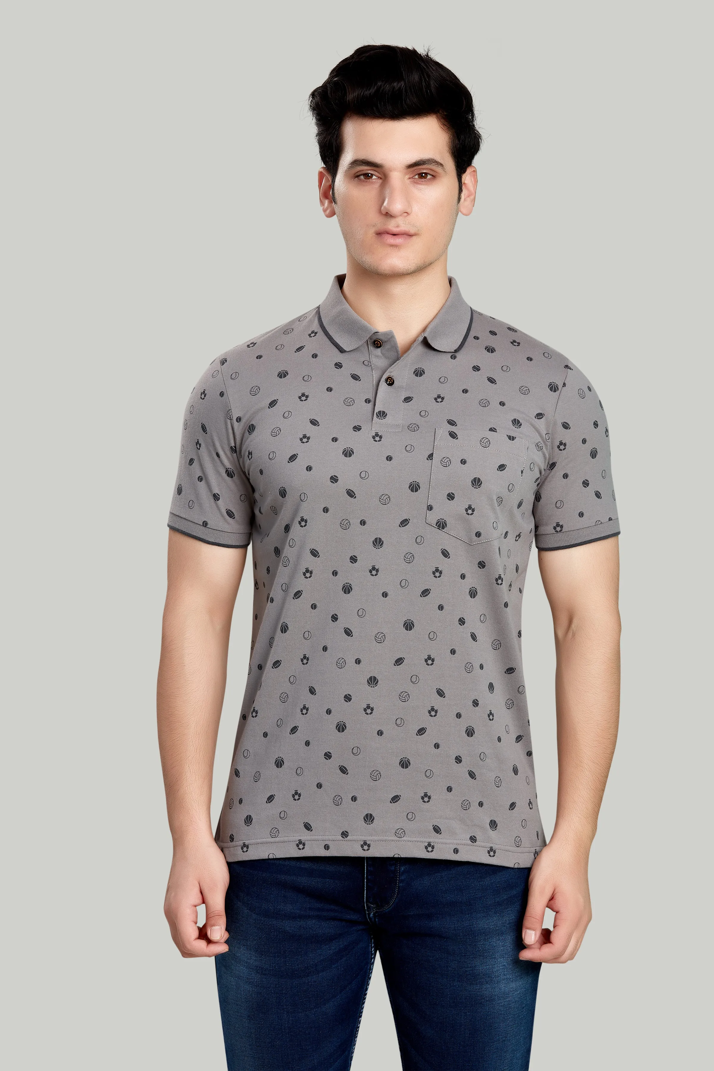 Jersey Ball Print Polo