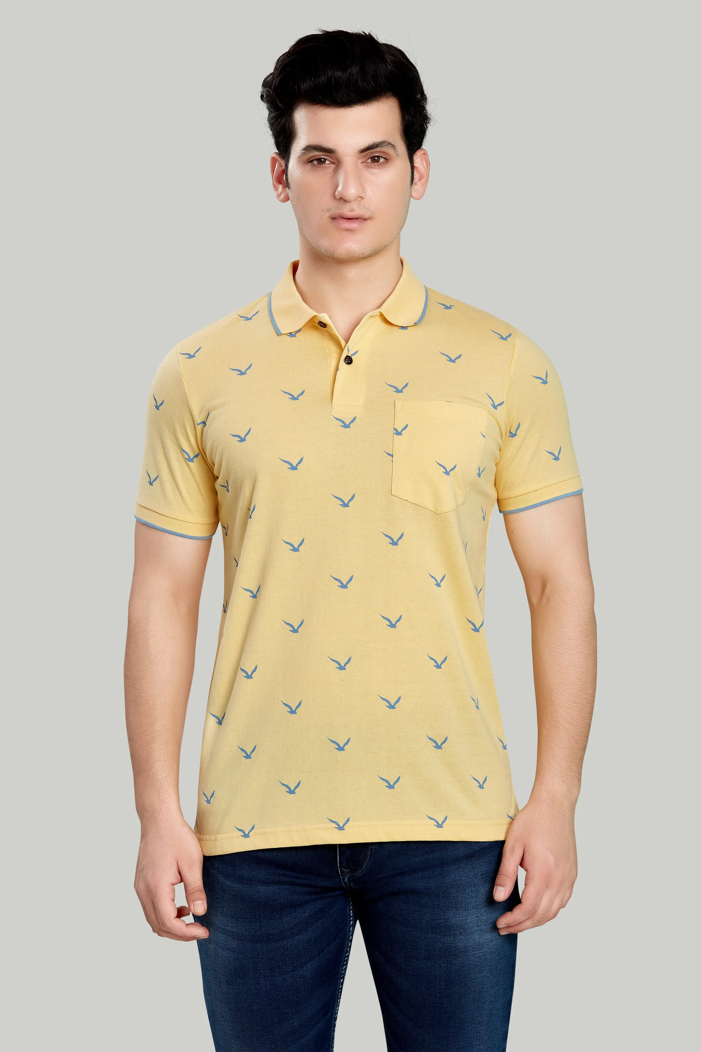 Jersey Bird Print Polo