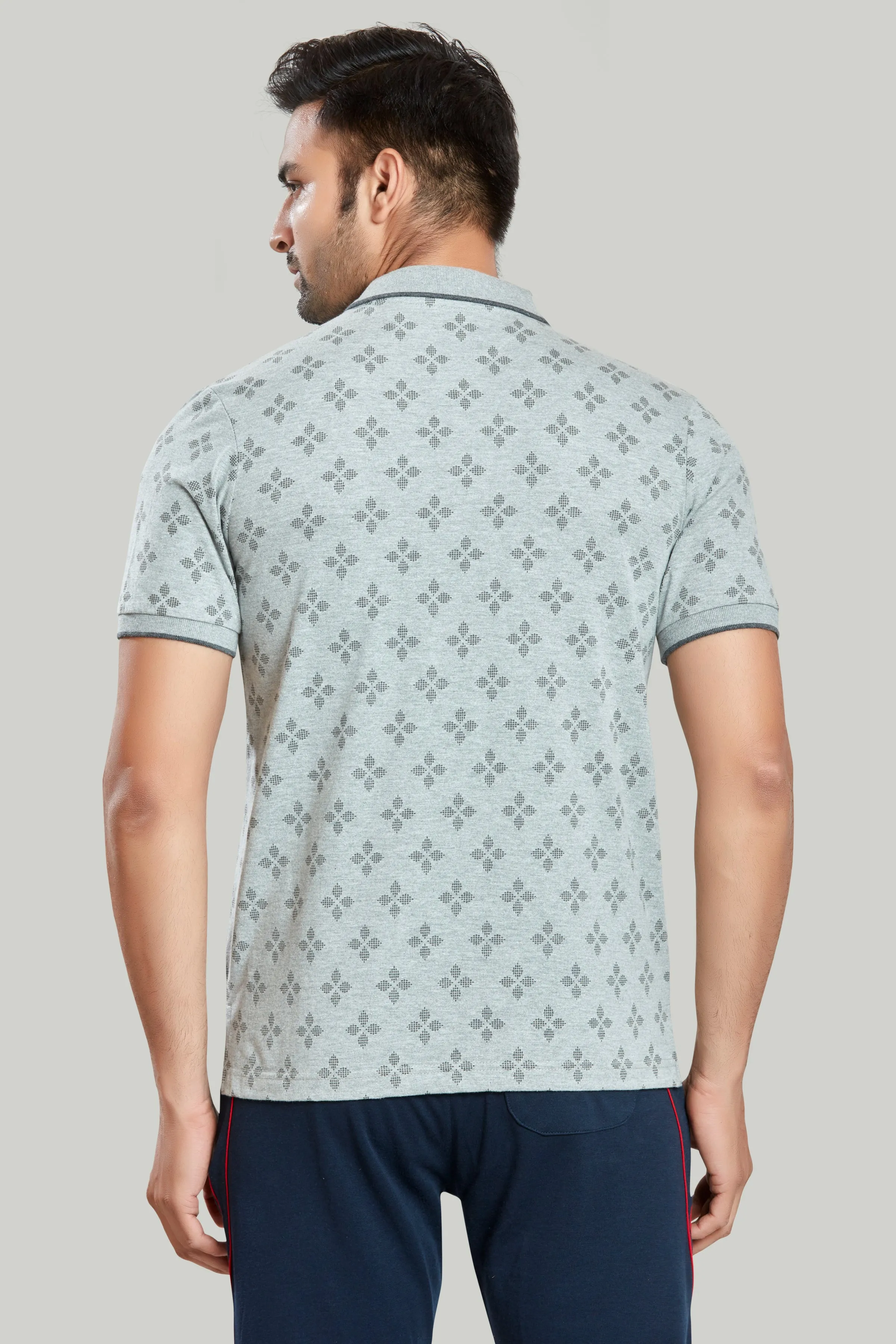 Jersey Flower Print Polo