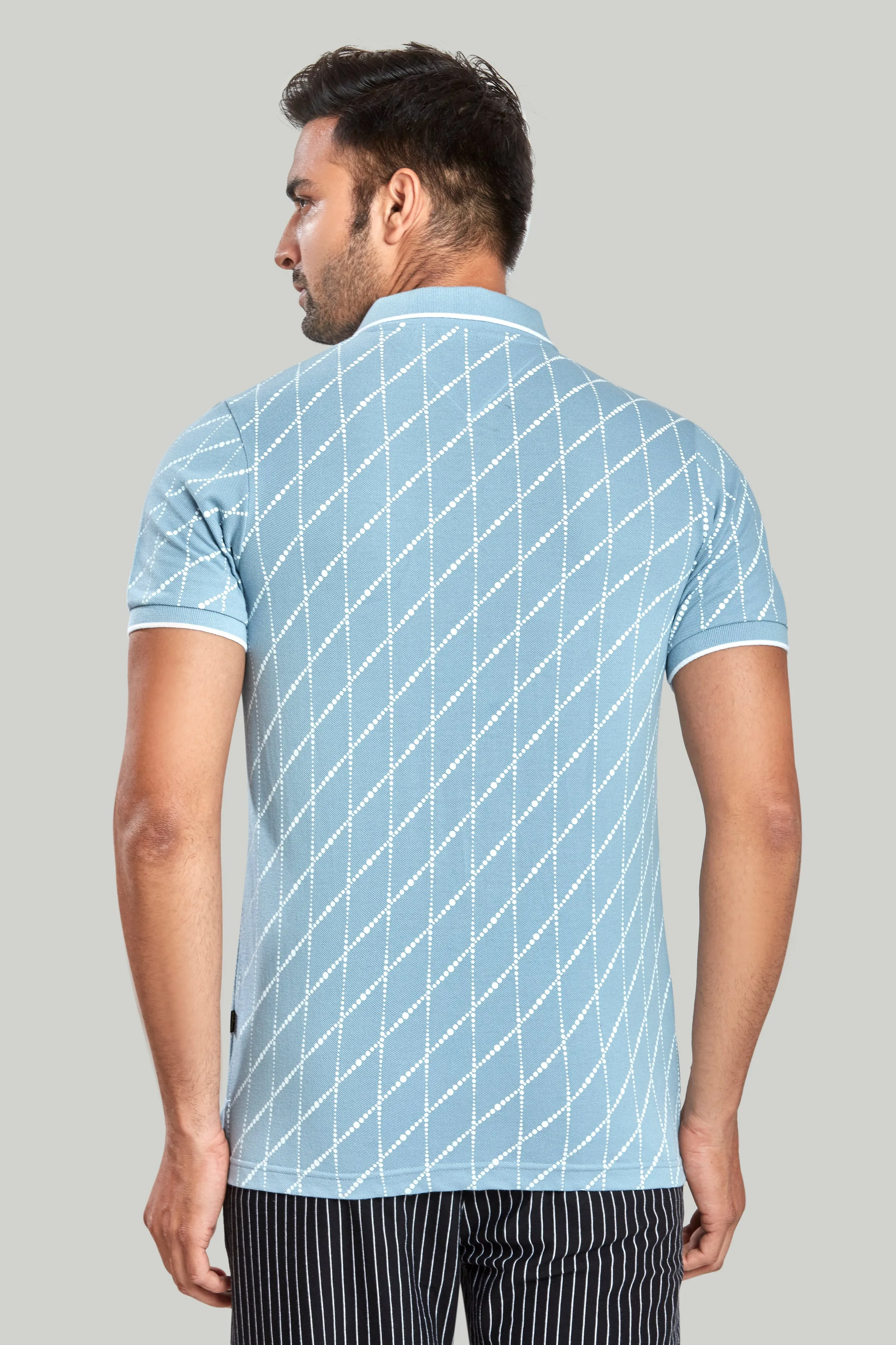 Jersey Rhombus Print Polo