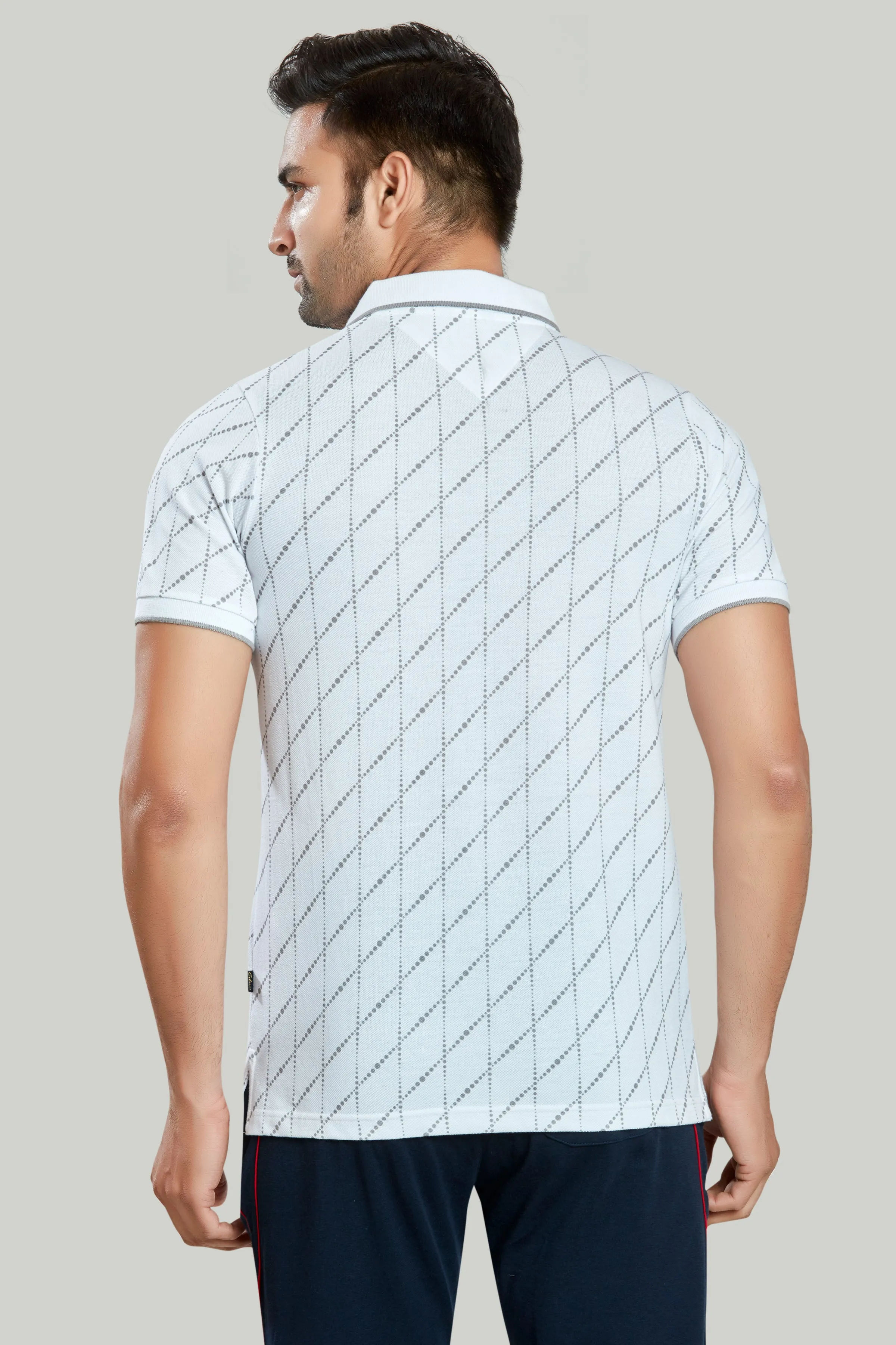 Jersey Rhombus Print Polo