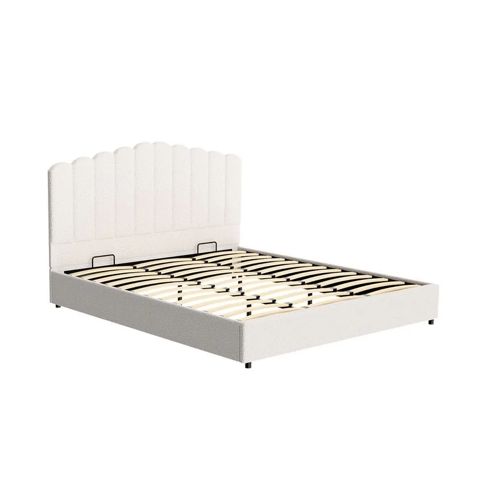 King Package | Fion Boucle Storage Bed & Bonita Euro Top Mattress (Medium Firm)