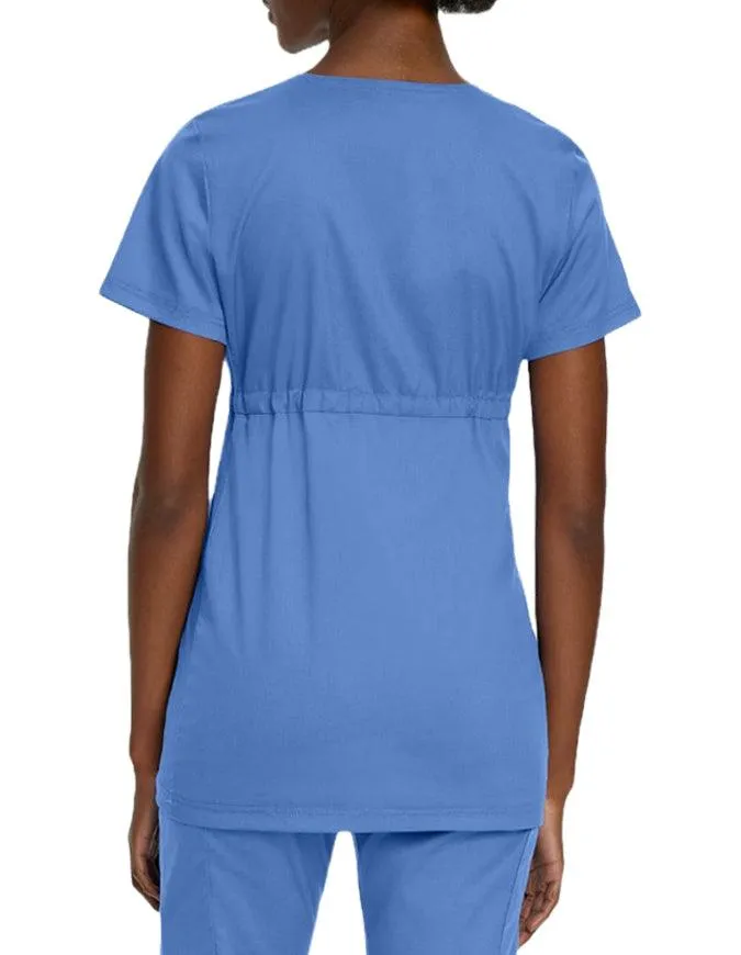 Landau Proflex Women's Maternity V-Neck Tunic Solid Scrub Top