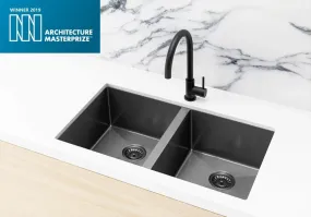 Lavello Kitchen Sink - Double Bowl 760 x 440 - Gunmetal Black