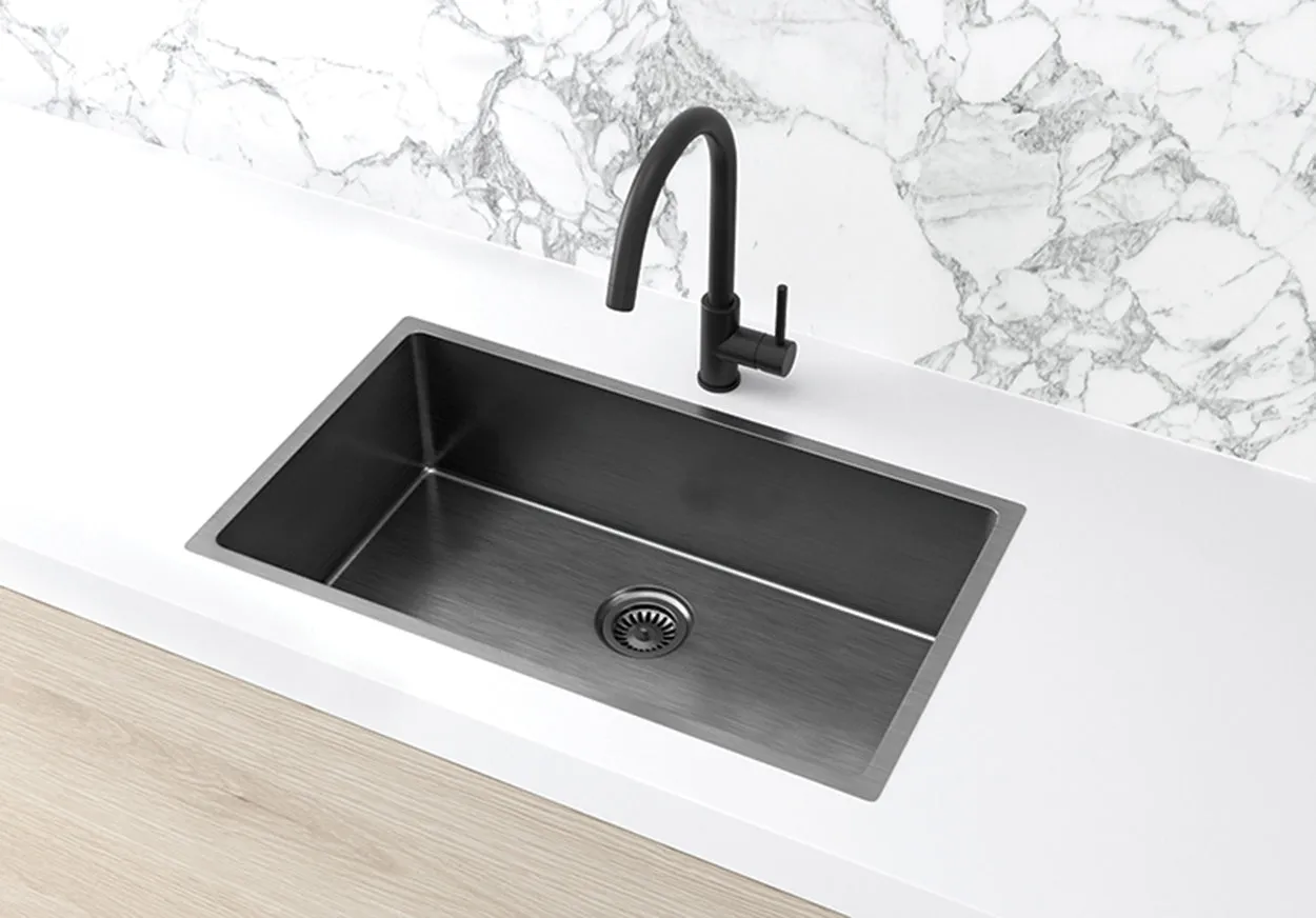 Lavello Kitchen Sink - Single Bowl 760 x 440 - PVD Gunmetal Black