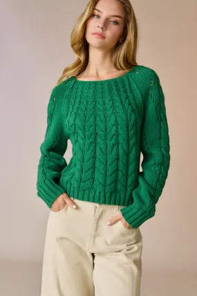 Leah Loose Fit Cable Knit Sweater