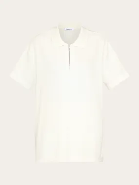 Loose short sleeve polo - GOTS/Vegan - Egret